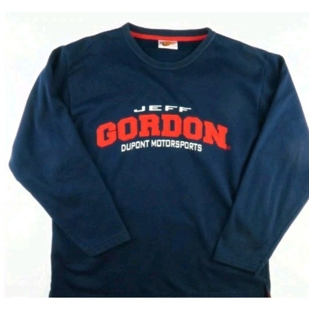 Jeff Gordon DuPont Motorsports Winners Circle Sweater Vtg Nascar Navy Blue Large